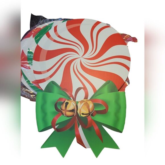 12 Pcs Christmas Peppermint Candy Corrugated Yard Signs with Stakes - Picture 3 of 8